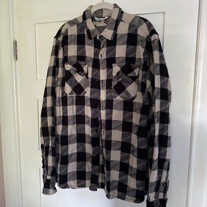 ❌SOLD❌ 3sixteen Heavyweight Crosscut Flannel Shirt in Black/White XL